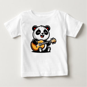 Happy Panda Gitarrist - Niedliches akustisches Mus Baby T-shirt