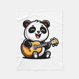 Happy Panda Gitarrist - Niedliches akustisches Mus Fleecedecke