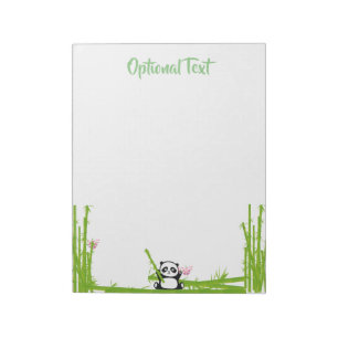 Happy Panda mit Bamboo & Cherry Blossom Notizblock