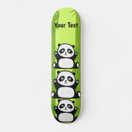 Happy Panda mit Bamboo & Cherry Blossom Skateboard