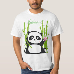 Happy Panda mit Bamboo & Cherry Blossom T-Shirt