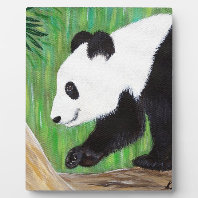 Happy Panda Painting Fotoplatte (Vorderseite)
