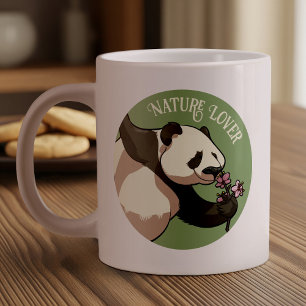 Happy Panda riecht Blossom Natur Lover Cartoon Jumbo-Tasse