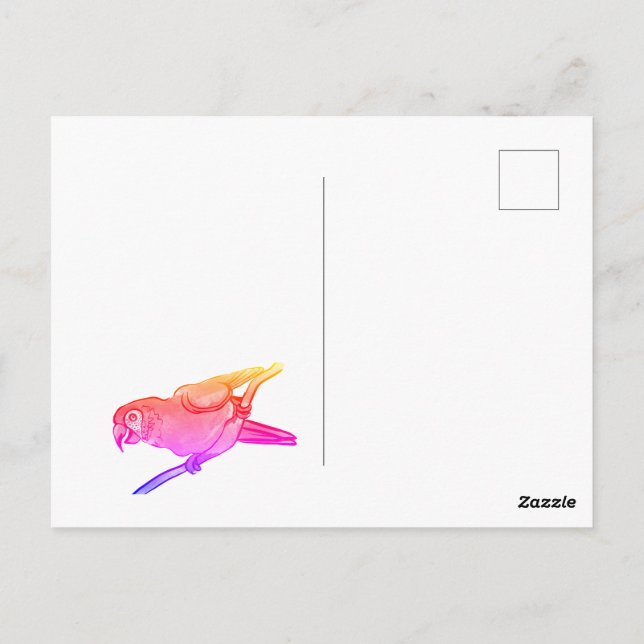 Happy Papagei Postkarte (Rückseite)