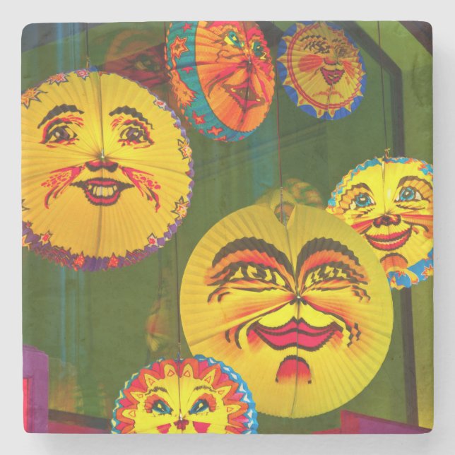 Happy Paper Fans Steinuntersetzer (Vorderseite)