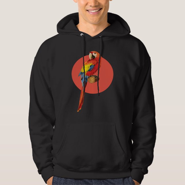 Happy Parrot Bird  Detailed Graphic Hoodie (Vorderseite)