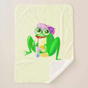 Happy Party Frog Baby Sherpa Blanket - Ihre Farben Sherpadecke