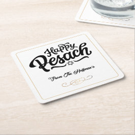 Happy Passover | Einfach traditionelles Schwarz & Rechteckiger Pappuntersetzer