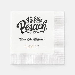 Happy Passover   Einfach traditionelles Schwarz &  Serviette