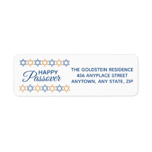 Happy Passover Elegant Blue und Gold Star von Davi