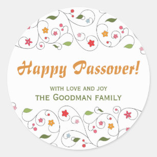 Happy Passover - Gif Label Runder Aufkleber