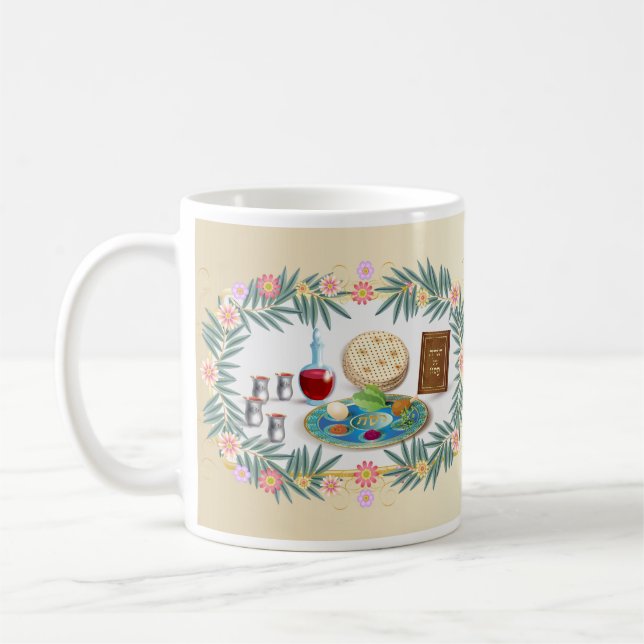 Happy Passover Holiday Pesach Seder Kaffeetasse (Links)