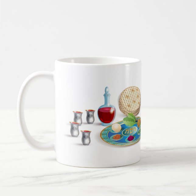 Happy Passover Holiday Pesach Seder Kaffeetasse (Links)