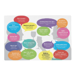 Happy Passover in Jewish Languages Laminiertes Tischset