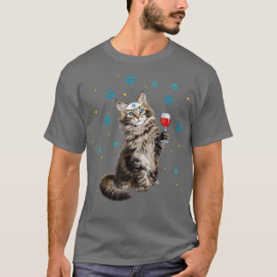Happy Passover Maine Coon Cat Funny Seder Jewish H T-Shirt