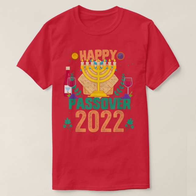 Happy Passover Matzah Jüdischer Urlaub Pesach Holi T-Shirt (Design vorne)