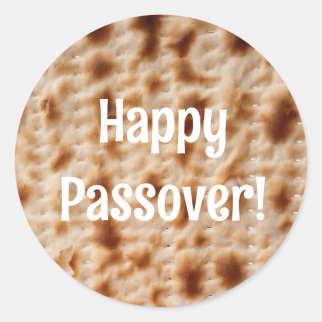 Happy Passover Matzah Sticker (Vorderseite)