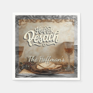 Happy Passover Pesach Jüdisch Traditionelles Vin Serviette