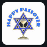 Happy Passover Quadratischer Aufkleber<br><div class="desc"></div>