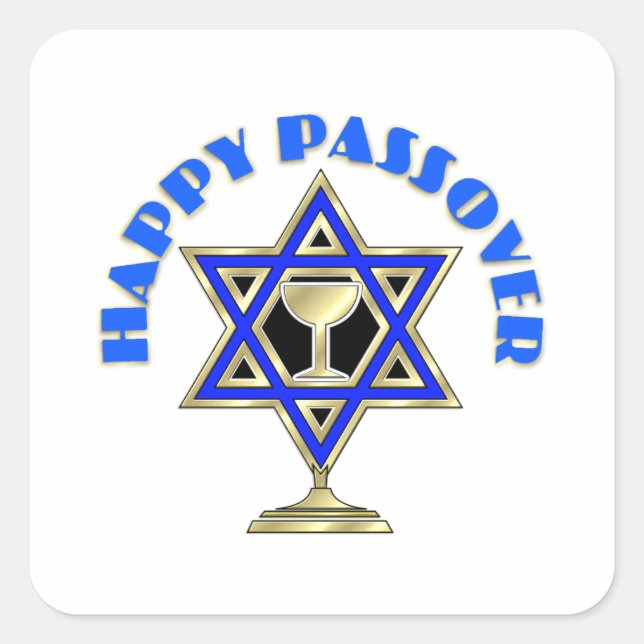 Happy Passover Quadratischer Aufkleber (Vorderseite)