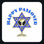 Happy Passover Quadratischer Aufkleber<br><div class="desc"></div>