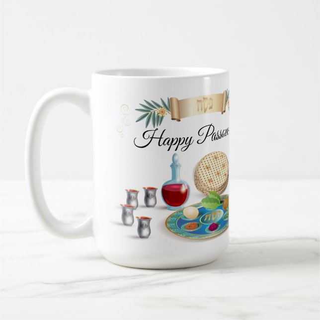 Happy Passover Spring Pesach Seder Kaffeetasse (Links)