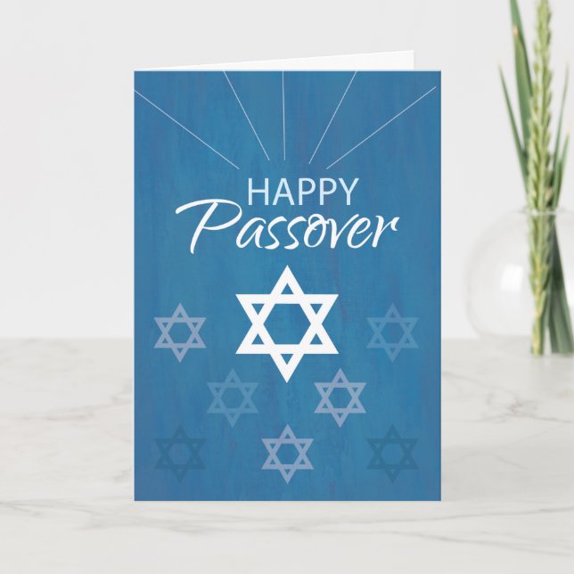 Happy Passover Star von David on Blue Karte (Vorderseite)