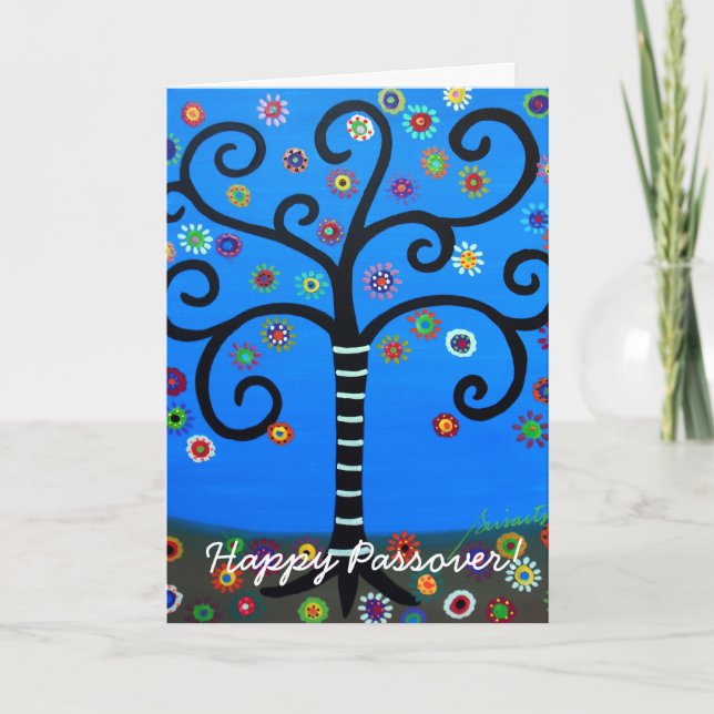 Happy Passover Tree of Life Karte (Vorderseite)