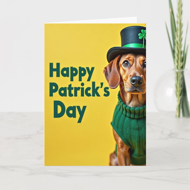 Happy Patricks Day Dog Card Karte (Vorderseite)