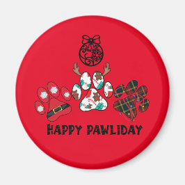 Happy Pawliday - Weihnachts-Weihnachtsmagnet Magnet