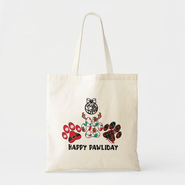 Happy Pawliday - Weihnachtsfeiertag Tote Tasche (Vorne)