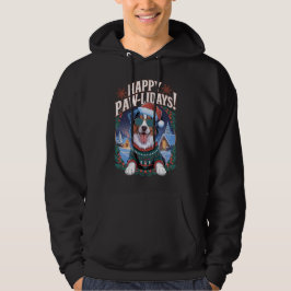 Happy Pawlidays Australian Shepherd Christmas Fun Hoodie