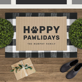 Happy Pawlidays Black and Tan Custom Dog Dog Dog D Fußmatte