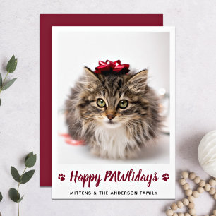 Happy PAWlidays Cat Lover Pet Foto Weihnachten