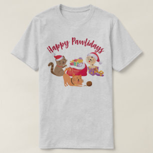 Happy Pawlidays Christmas Cats Party T-Shirt