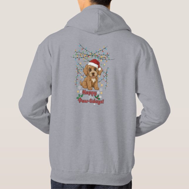 Happy Pawlidays Christmas Cockapoo T-Shirt Hoodie (Rückseite)