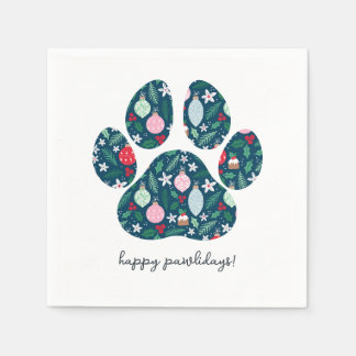 Happy Pawlidays Christmas Dog Lover Paper Napkin Serviette