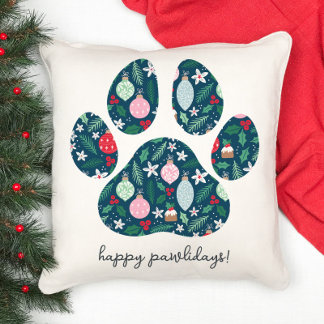 Happy Pawlidays Christmas Dog Lover Pillow Kissen
