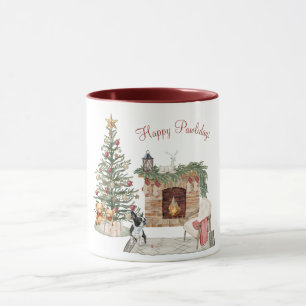 Happy Pawlidays Dog Design - Boston Terrier Tasse