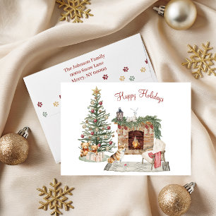 Happy Pawlidays Dog Design - Corgi Feiertagskarte