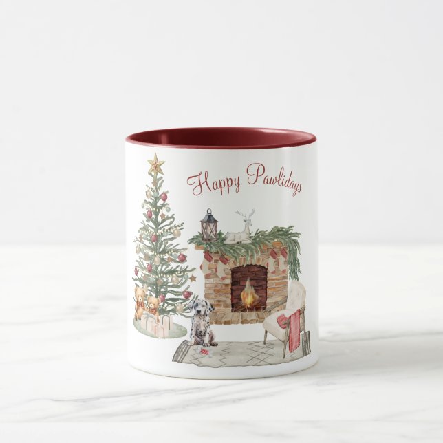 Happy Pawlidays Dog Design - Dalmatiner Tasse (Zentrum)