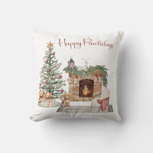 Happy Pawlidays Dog Design - Poodle Kissen