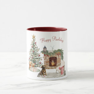 Happy Pawlidays Dog Design - Schokolade Labrador Tasse