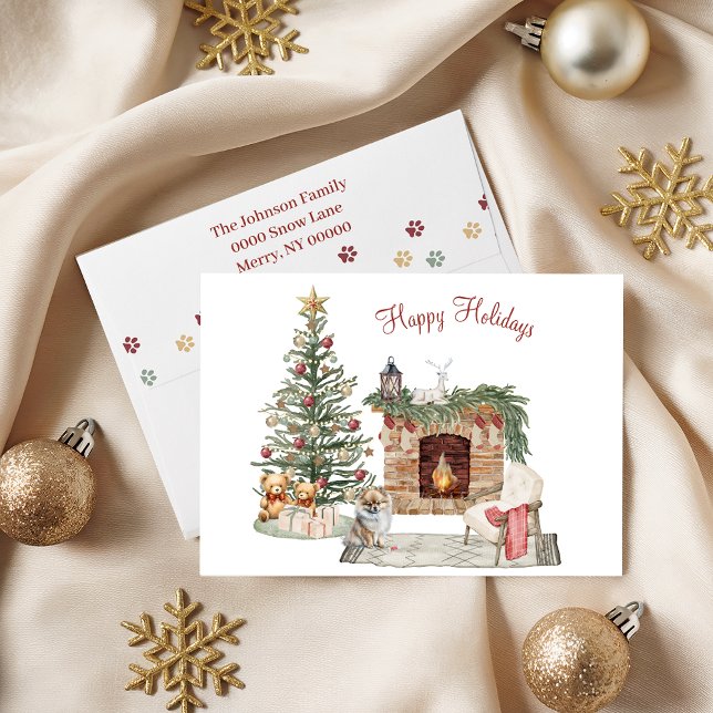 Happy Pawlidays Dog Design - Spitz Feiertagskarte (Von Creator hochgeladen)