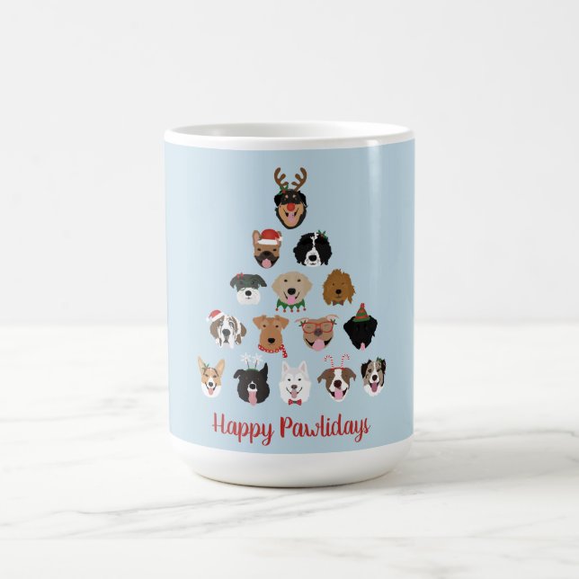 Happy Pawlidays Dog Weihnachtsbaum Kaffeetasse (Mittel)