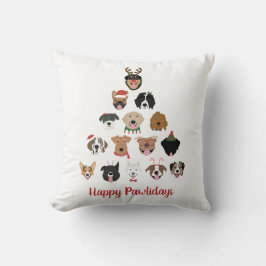 Happy Pawlidays Dog Weihnachtsbaum Kissen