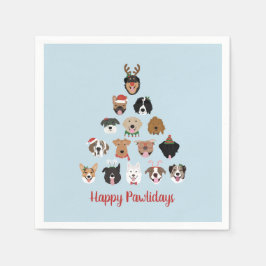 Happy Pawlidays Dog Weihnachtsbaum Serviette