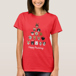 Happy Pawlidays Dog Weihnachtsbaum T-Shirt