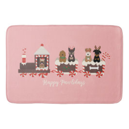 Happy Pawlidays Dog Weihnachtszug Badematte
