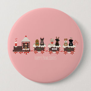 Happy Pawlidays Dog Weihnachtszug Button
